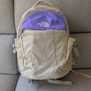 The North Face Purple and Tan Backpack